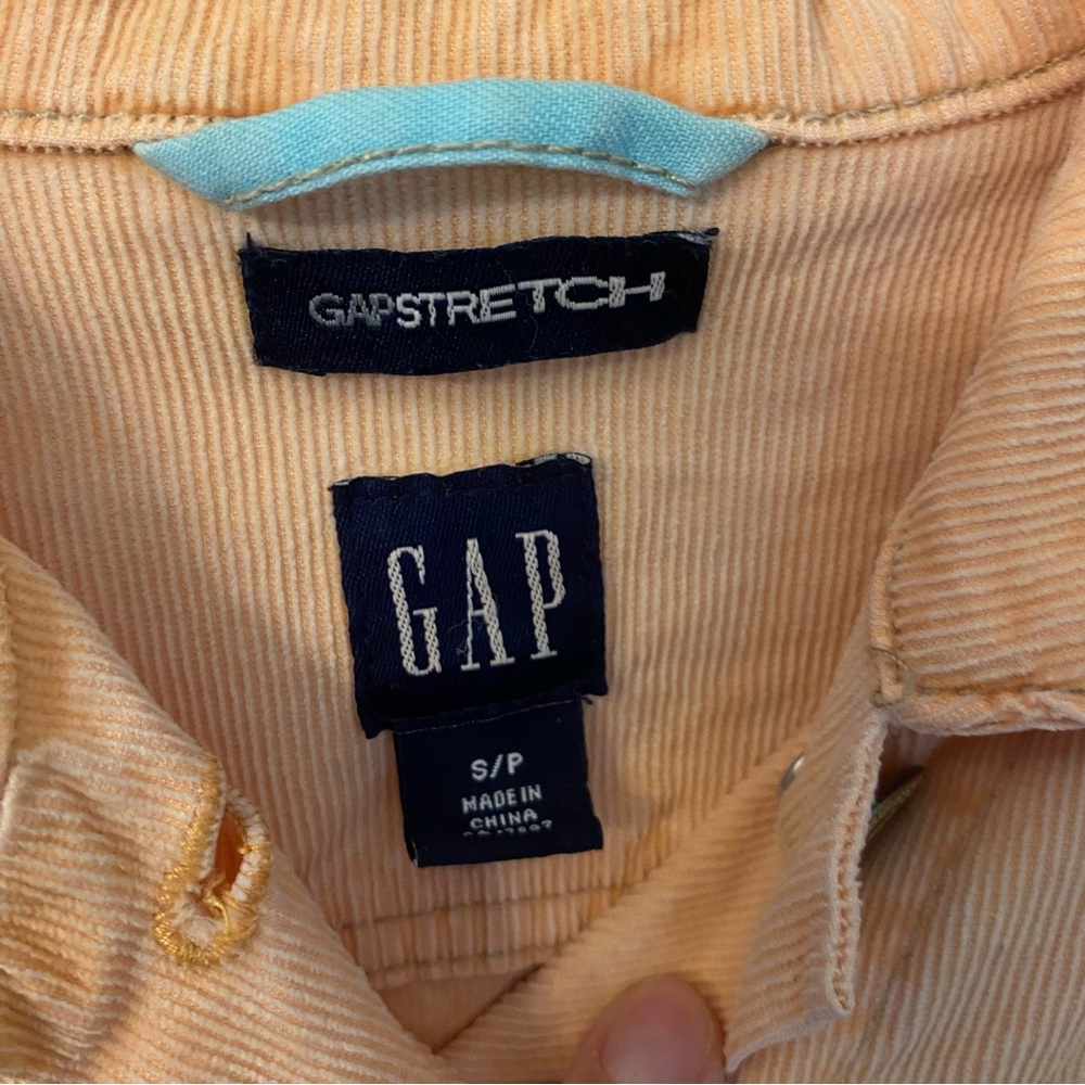 Vintage Gap Sleeveless Cropped Corduroy Vest Neon Orange size S Y2K 90s Boho - Picture 4 of 11